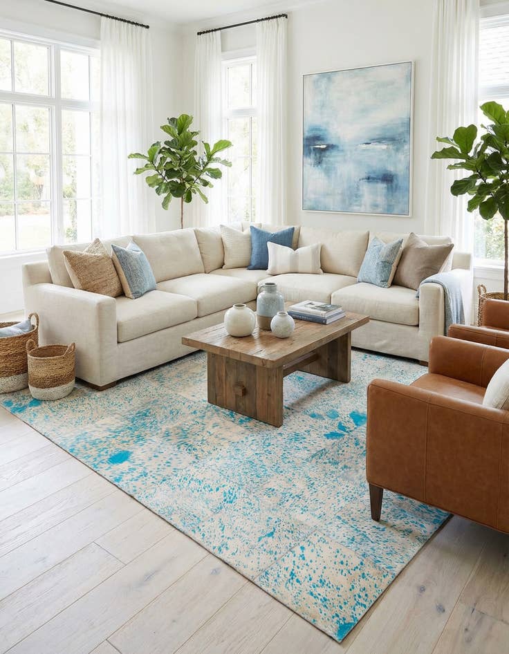 Detail image of 5' 1 x 8' 1 Cowhide Rug