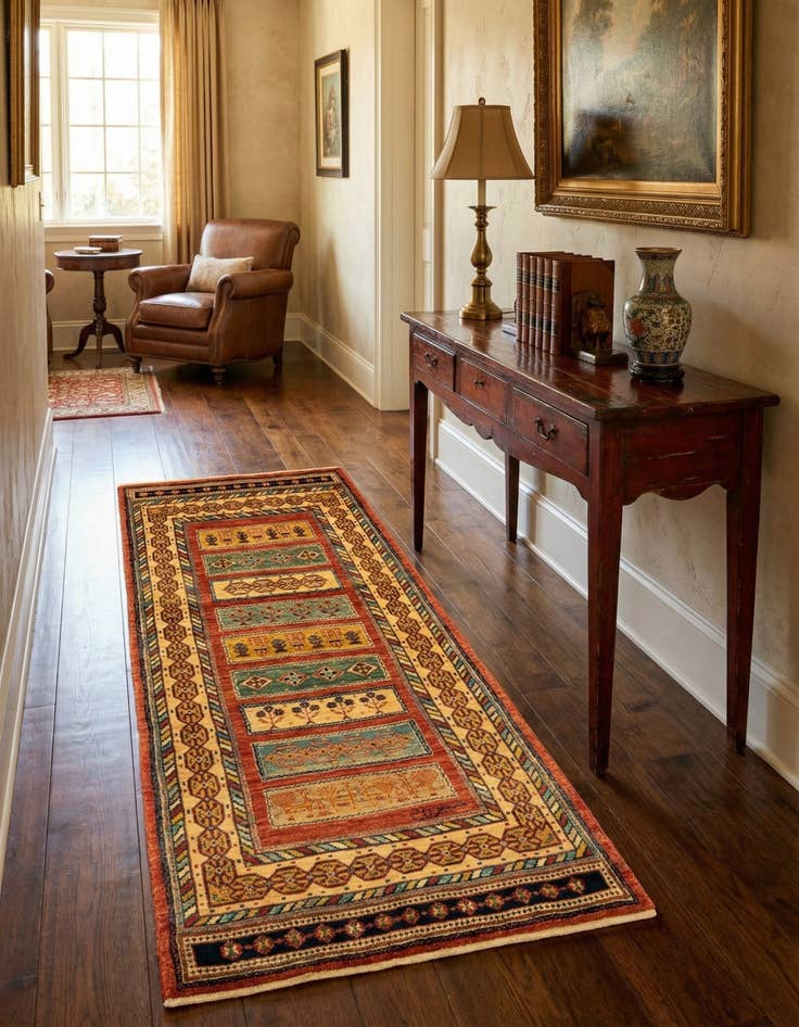 Detail image of 2' 8 x 6' 6 Luribaft Wool Runner Rug