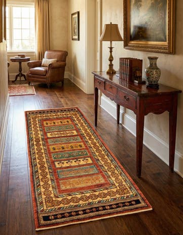 2' 8 x 6' 6 Luribaft Wool Runner Rug