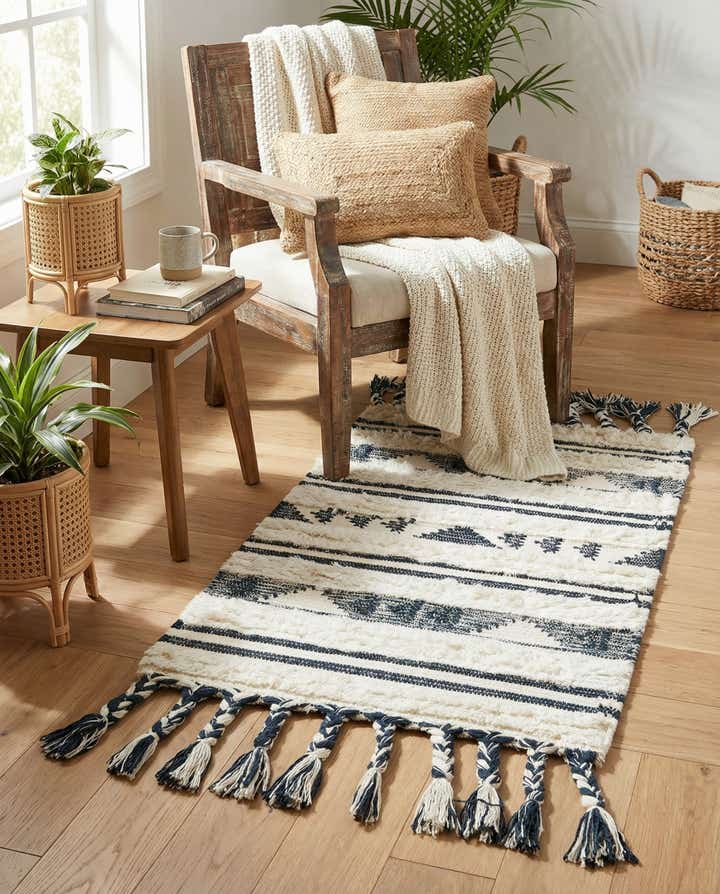 60cm x 95cm Handgewebt Arizona Wolle Teppich