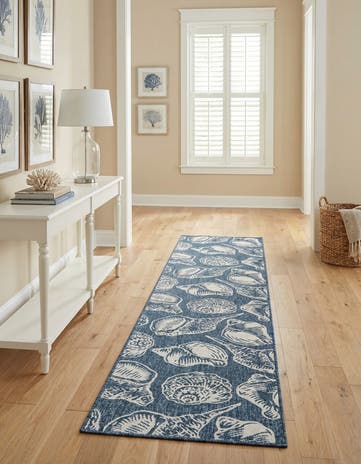2' 7 x 12' Easy-Clean Coastal Indoor / Outdoor Runner Rug
