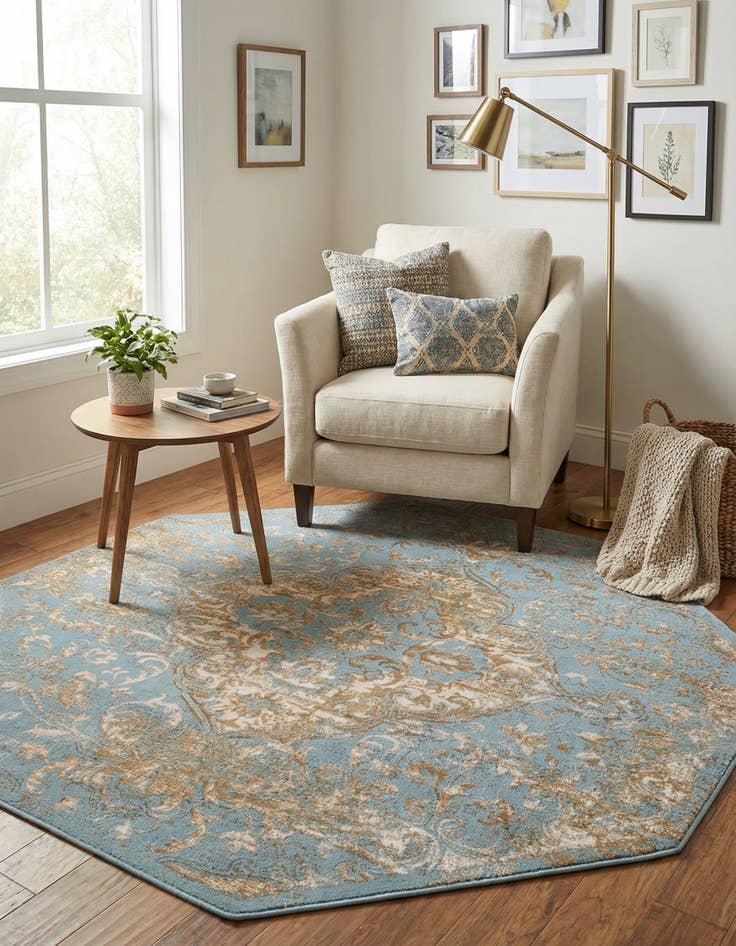 Detail image of 7' 10 x 7' 10 Highbury Octagon Rug