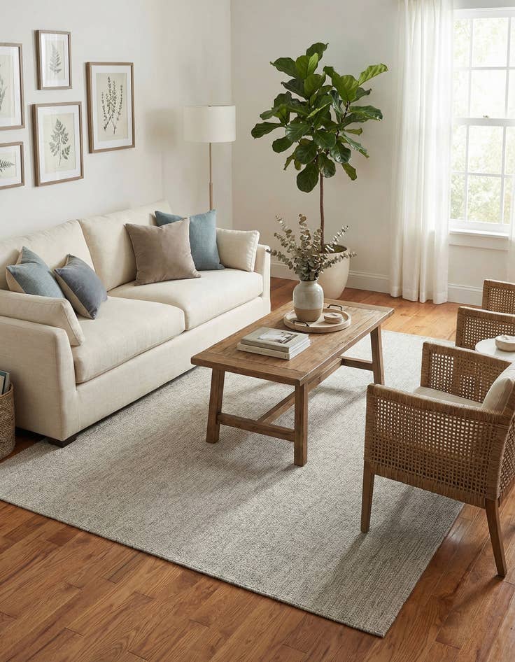 Detail image of 7' 10 x 11'  Washable Solid Indoor / Outdoor Rug