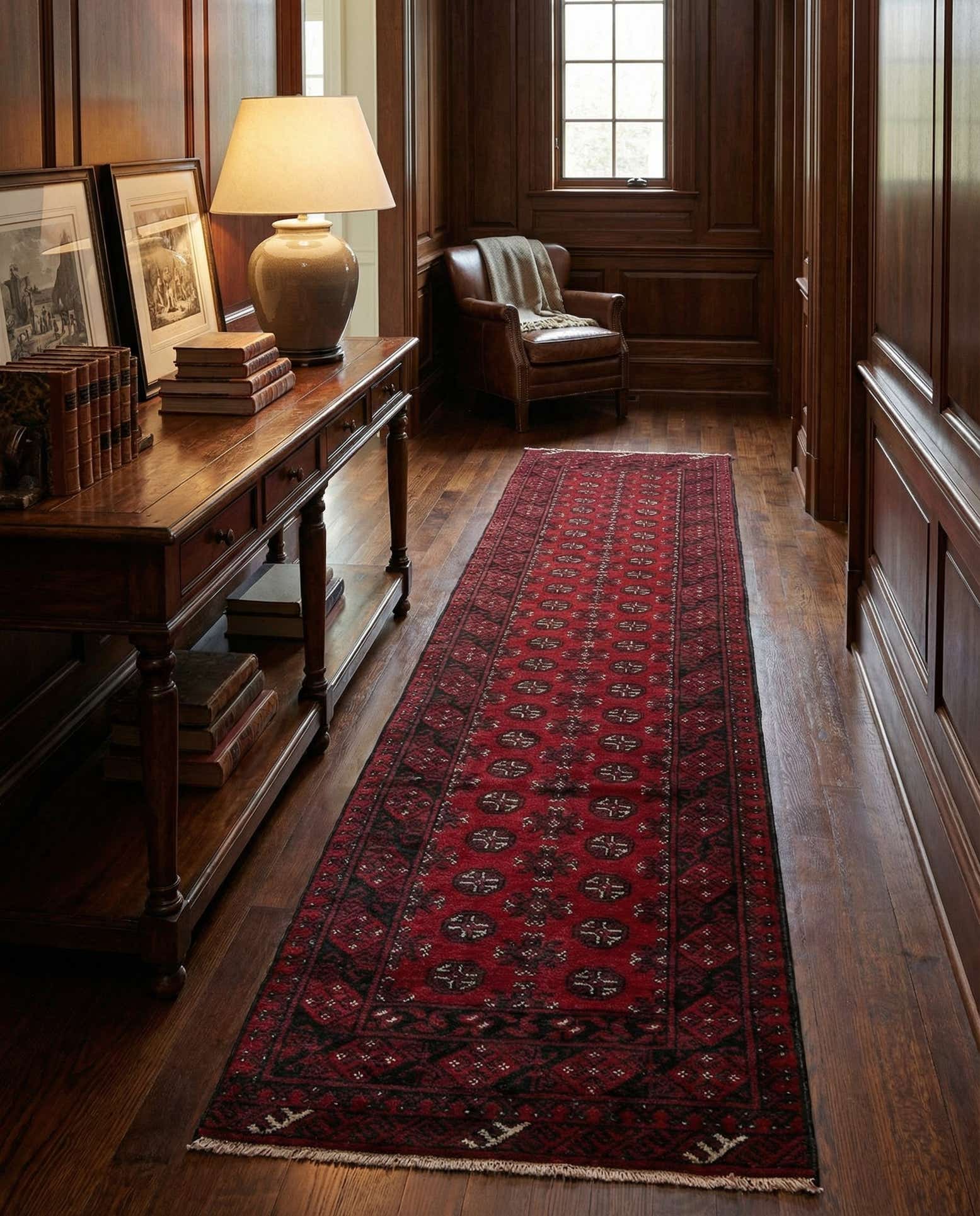 2' 7 x 15' 10 Hand Knotted Afghan Akhche Wool Runner Rug