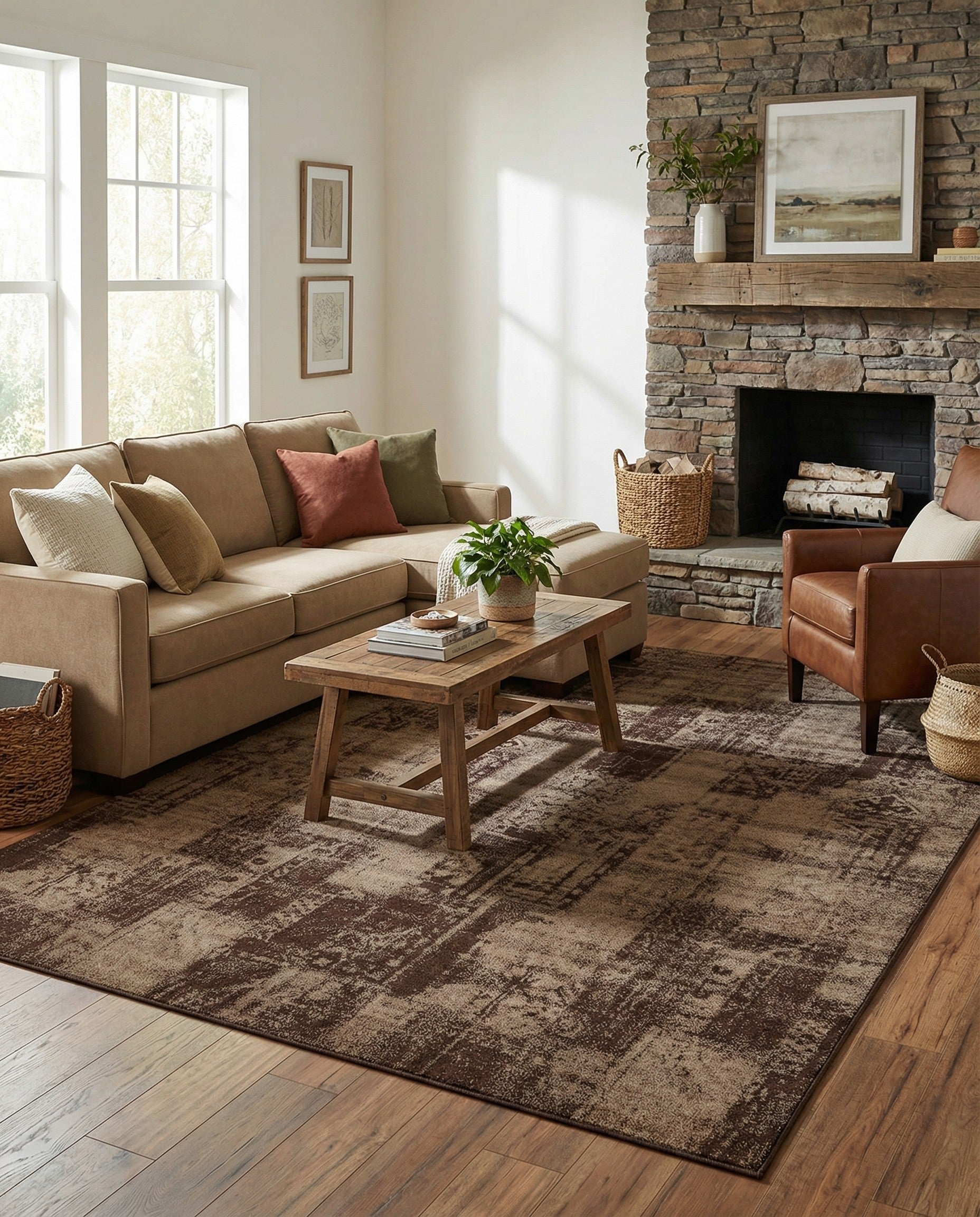 Brown 9' x 12' Equinox Rug | Rugs.com