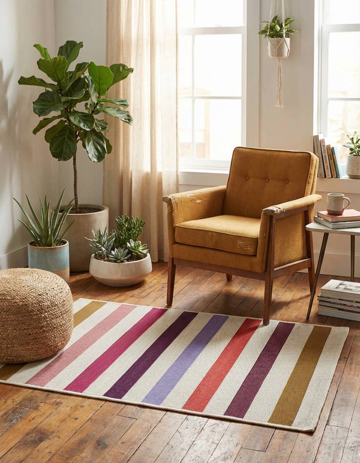 Detail image of  2' x 3'  Washable Ribbon Indoor / Outdoor Rug