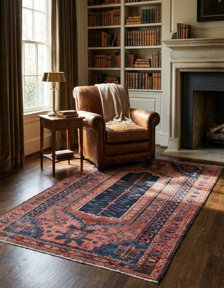 Detail image of 4' 6 x 7' 10  Hand Knotted Ultra Vintage Persian Wool Rug