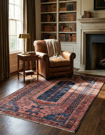 4' 6 x 7' 10 Hand Knotted Ultra Vintage Persian Wool Rug