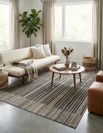 5' 7 x 8' Hand Woven Kilim Modern Wool Rug