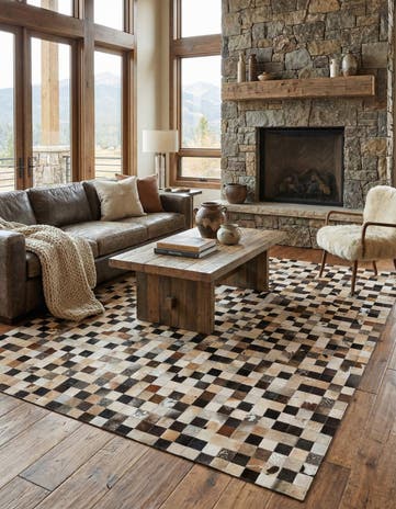 7' 11 x 9' 10 Cowhide - Patchwork Rug