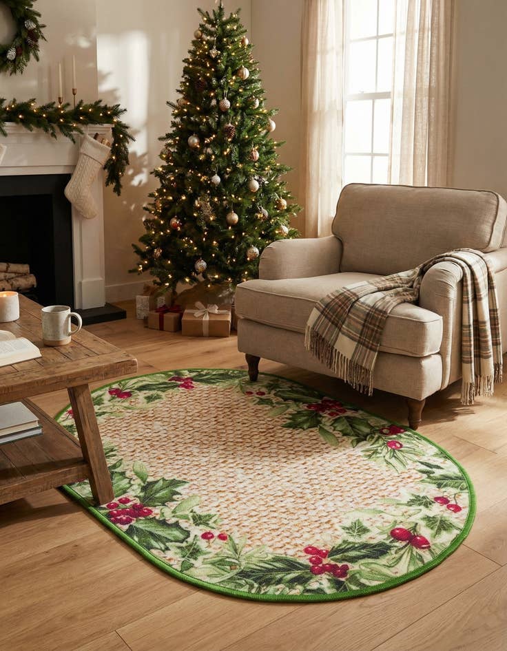 Detail image of 2' x 3' 1  Washable Jill Zarin Caribbean Indoor / Outdoor Oval Rug