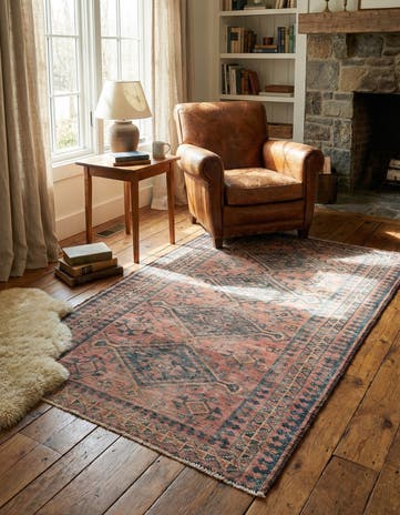 4' 7 x 6' 9 Hand Knotted Ultra Vintage Persian Wool Rug