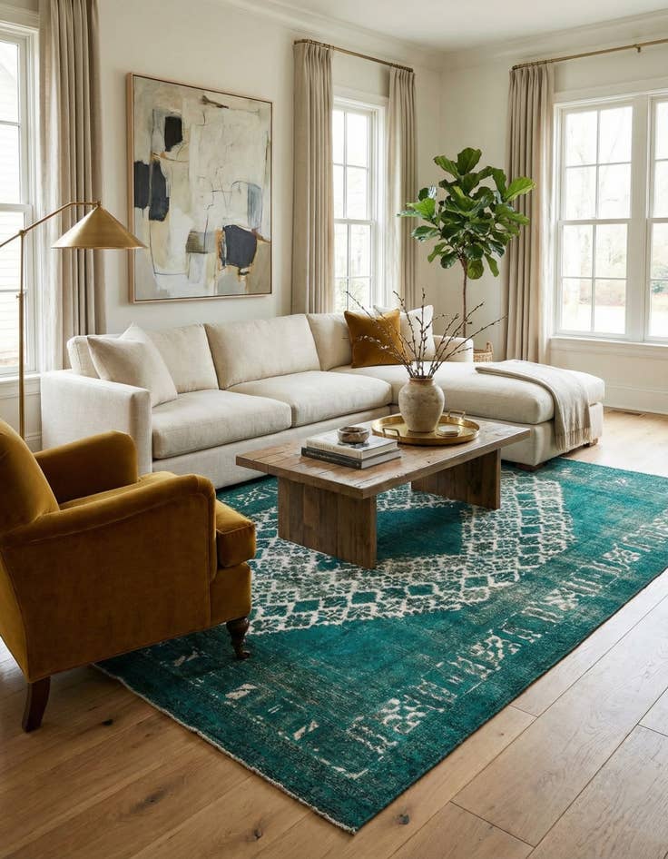 Detail image of 9' 5 x 13'  Hand Knotted Ultra Vintage Persian Wool Rug