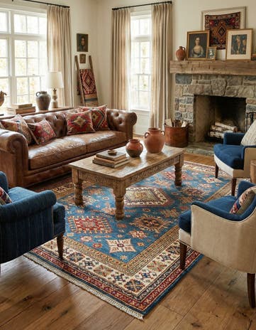 4' 11 x 6' 6 Kazak Wool Rug