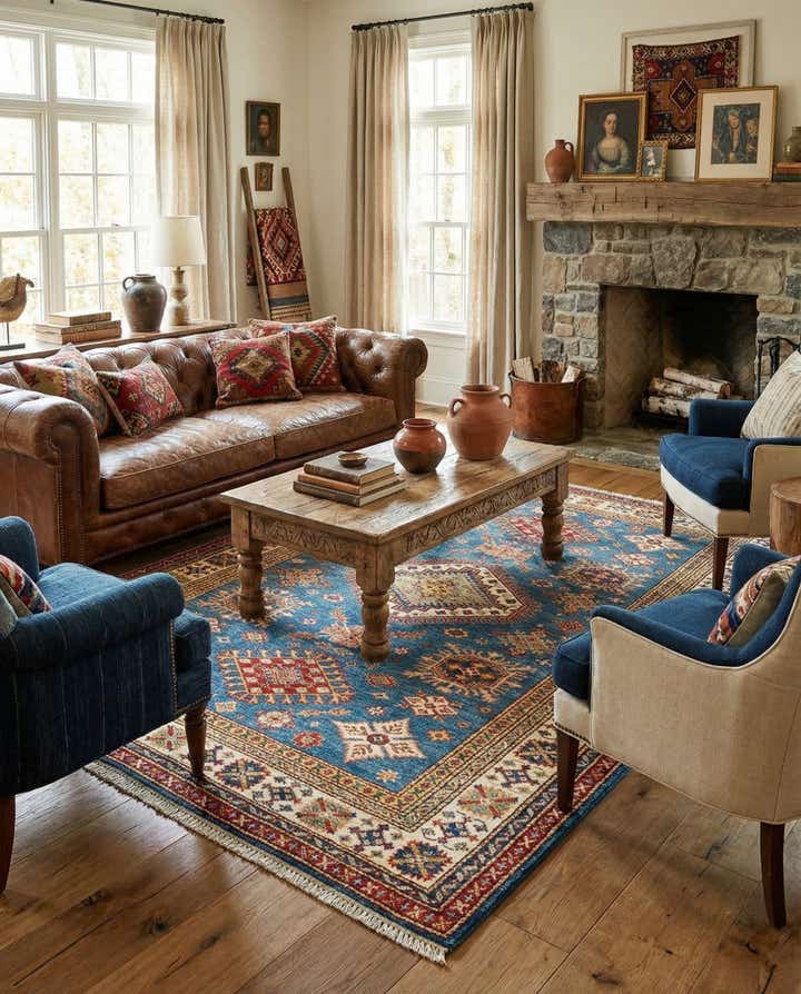 4' 11 x 6' 6 Kazak Wool Rug