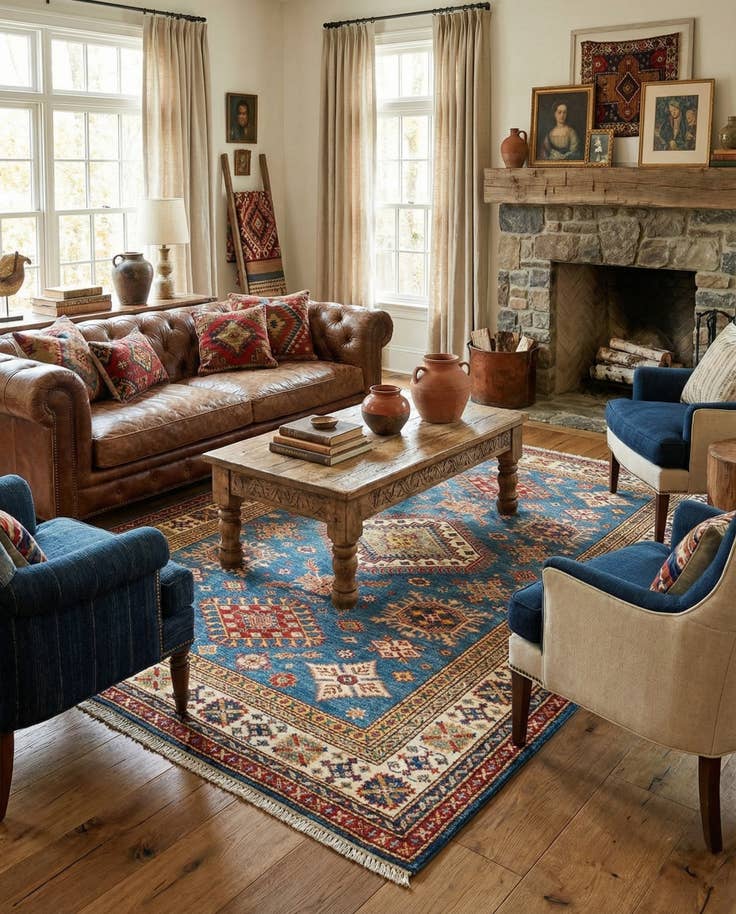 Detail image of 4' 11 x 6' 6 Kazak Wool Rug