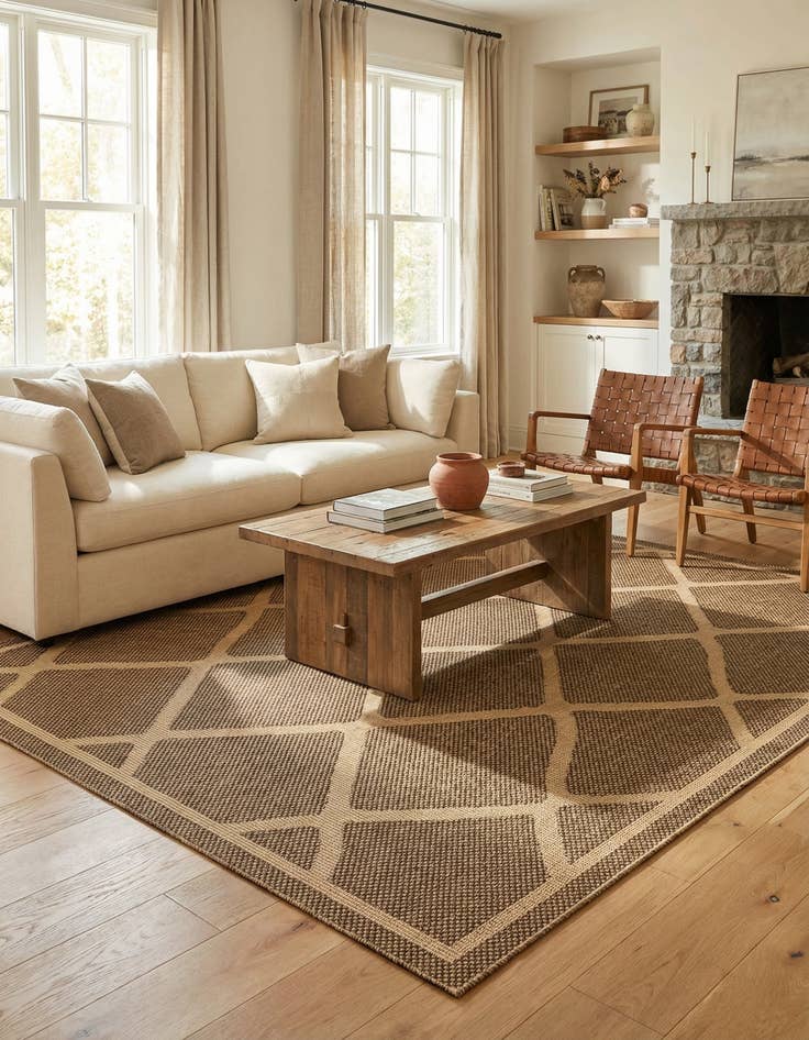 Detail image of 8' x 11' 4  Washable Trellis Indoor / Outdoor Rug