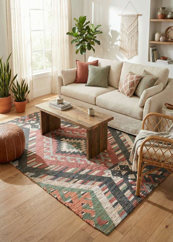 4' x 6' Hand Woven Chenille Jute Rug