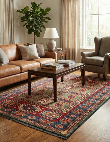 3' 11 x 5' 9 Hand Knotted Kazak Wool Rug