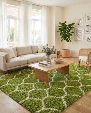  10' x 10' Lattice Shag Square Rug