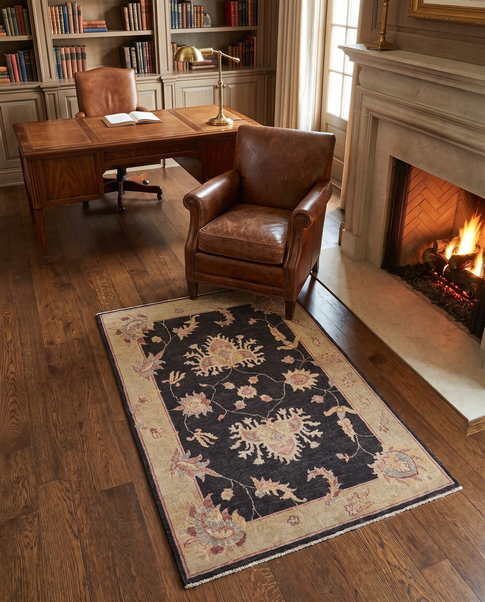 2' 7 x 4' 1 Hand Knotted Ziegler Rug