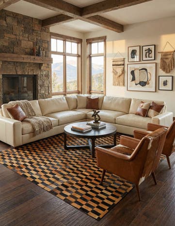 8' 1 x 10' Cowhide - Patchwork Rug