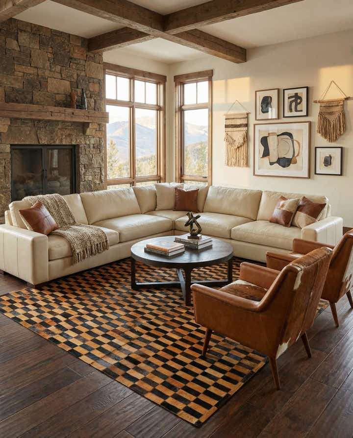 8' 1 x 10' Cowhide - Patchwork Rug