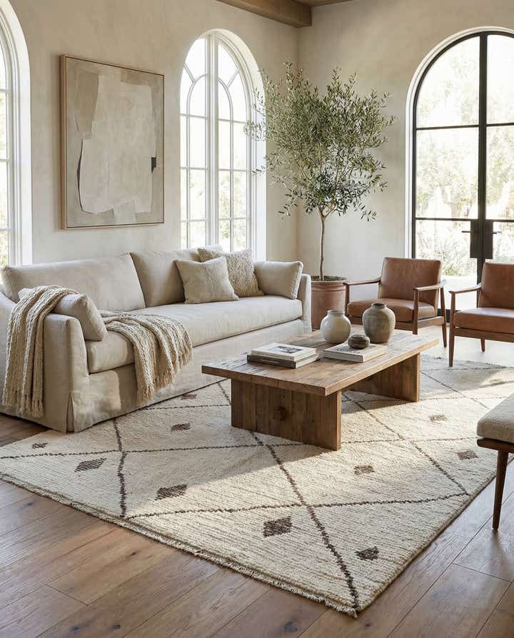 6' 1 x 9' 9 Hand Knotted Moroccan Wool Rug