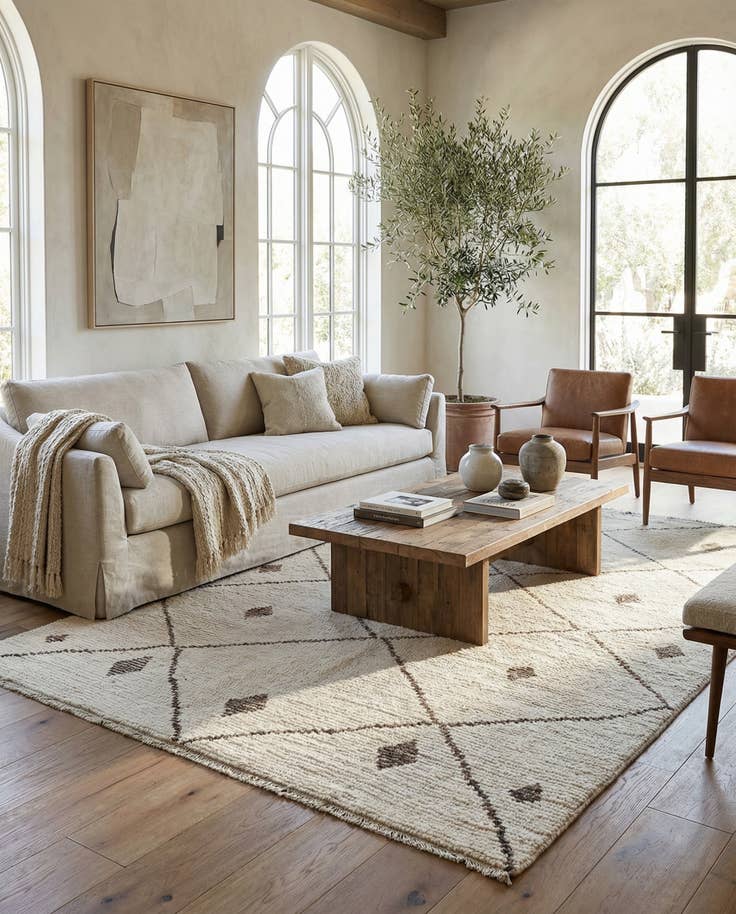 Detail image of 6' 1 x 9' 9 Hand Knotted Moroccan Wool Rug