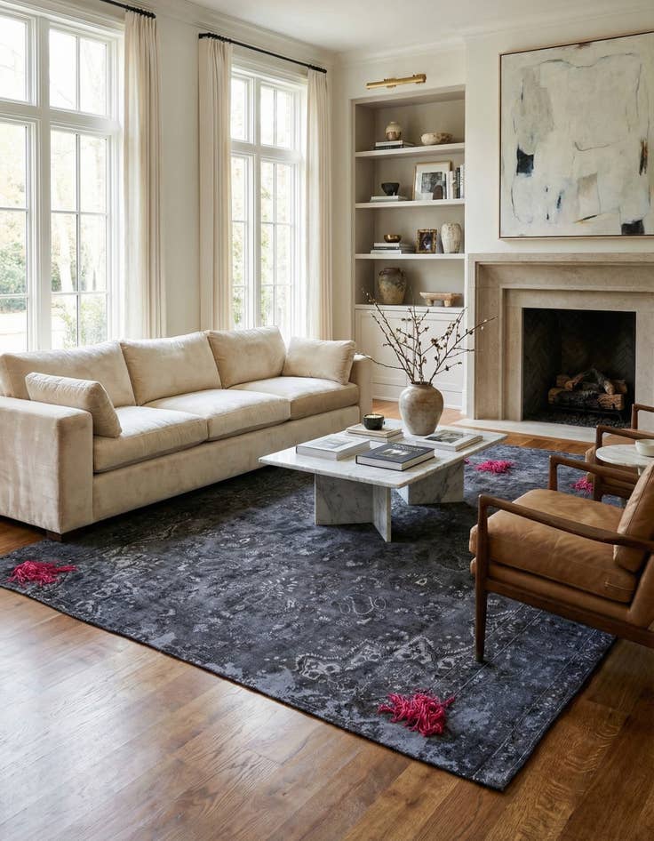 Detail image of 9' 4 x 10' 10  Hand Knotted Ultra Vintage Persian Wool Rug