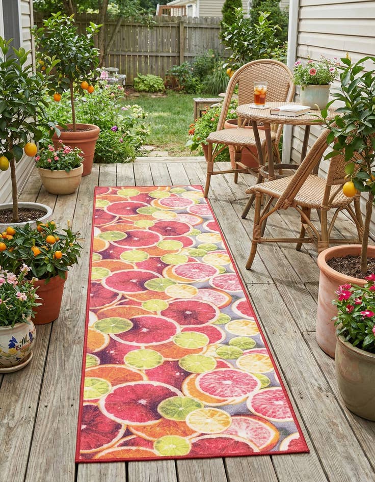 Detail image of 2' x 8' Easy-Clean Jill Zarin Caribbean Indoor / Outdoor Runner Rug