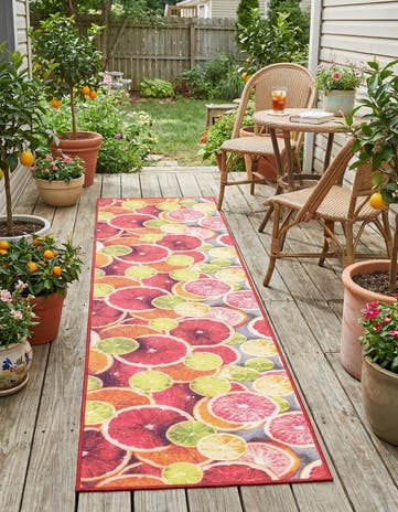 2' x 8' Easy-Clean Jill Zarin Caribbean Indoor / Outdoor Runner Rug