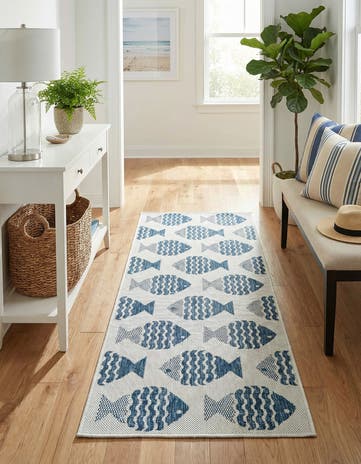 2' x 5' 3 Easy-Clean Coastal Indoor / Outdoor Runner Rug