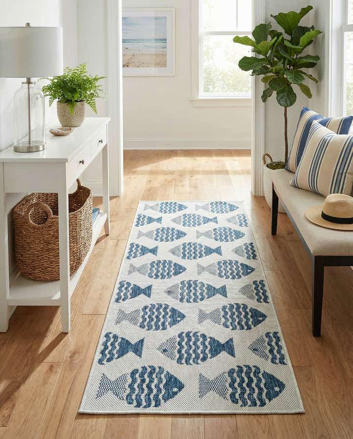 2' x 5' 3 Easy-Clean Coastal Indoor / Outdoor Runner Rug