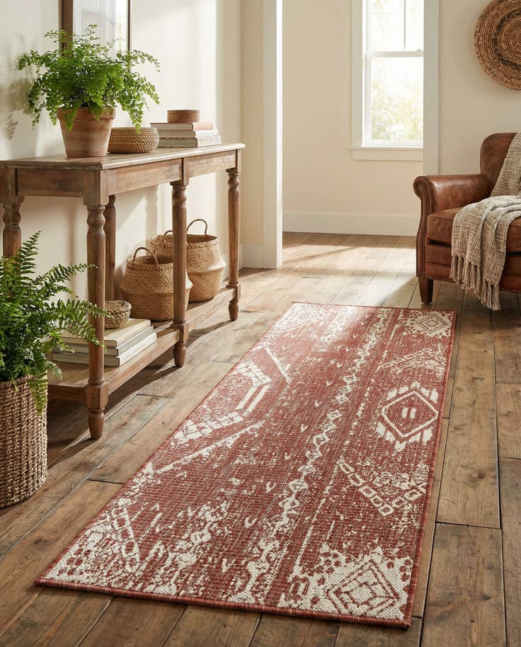 Detail image of 2' x 5' 3 Easy-Clean Bohemian Indoor / Outdoor Runner Rug
