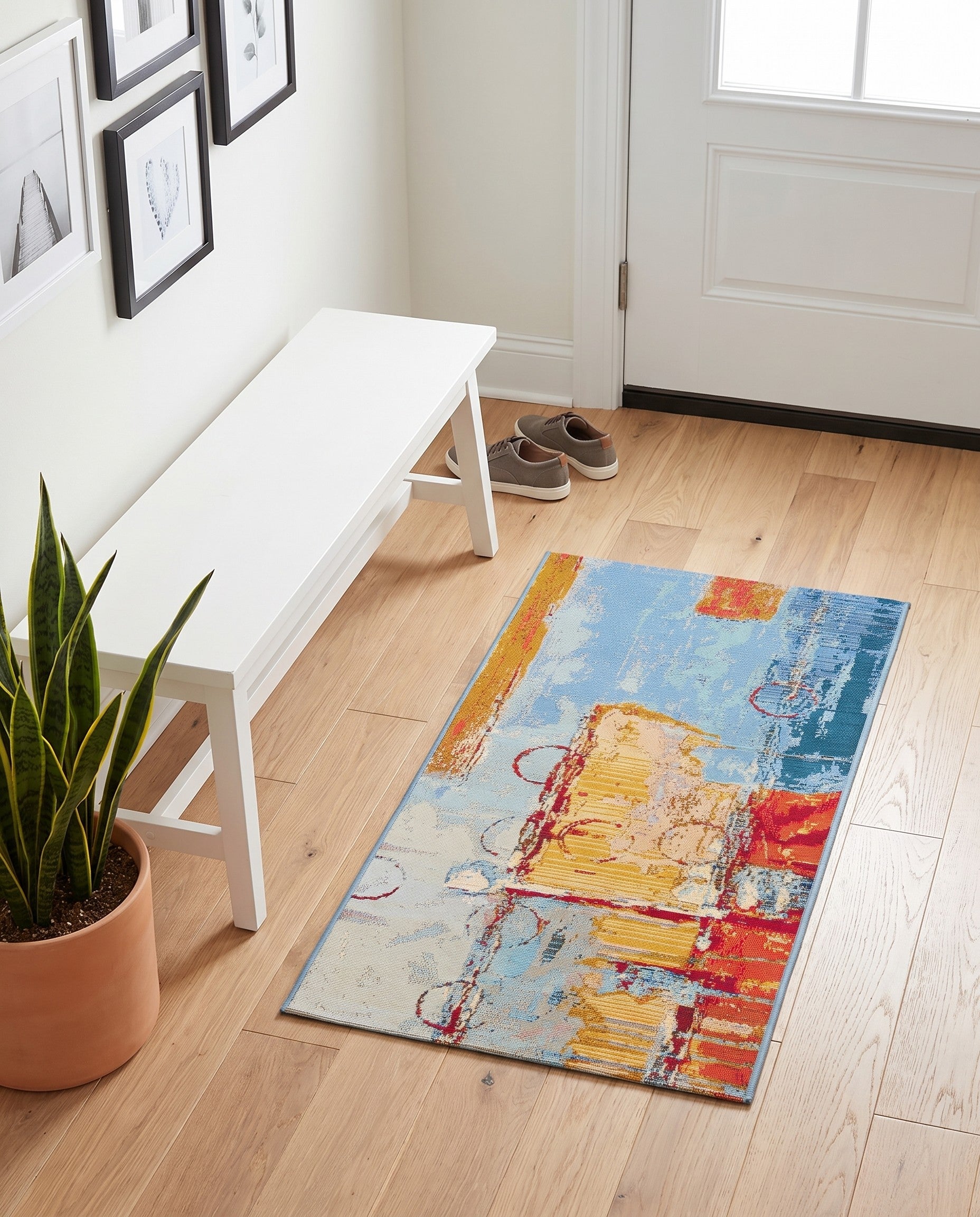 2' x 4' Easy-Clean Modern Indoor / Outdoor Runner Rug