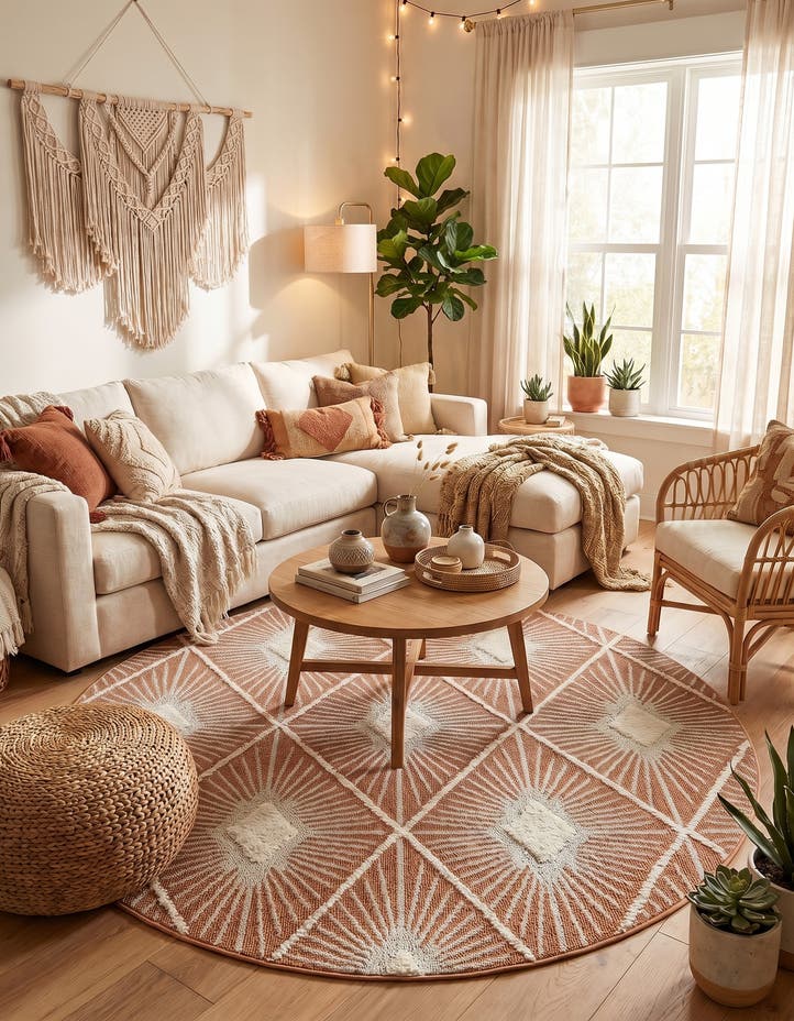 7' 10 x 7' 10 Boho Round Rug