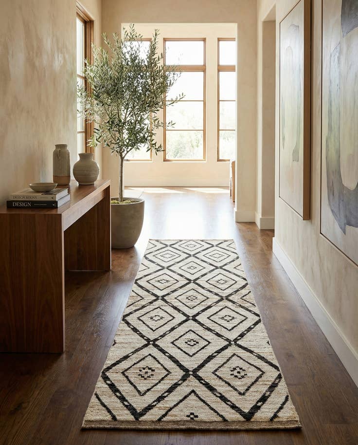 Detail image of 3' 5 x 12' 10 Hand Knotted Moroccan Wool Runner Rug