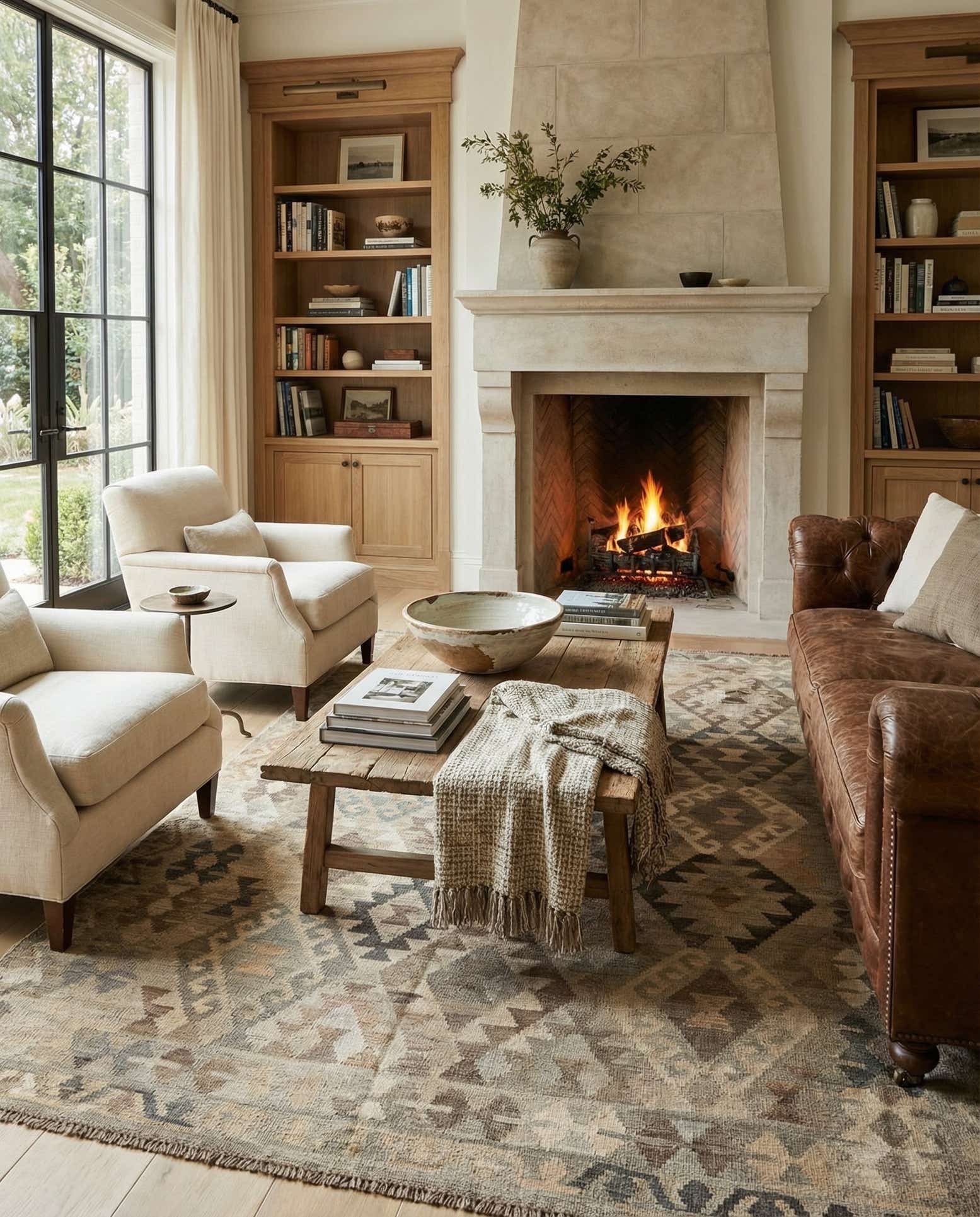 5' 10 x 8' 3 Hand Woven Kilim Maymana Wool Rug