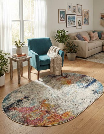 3' 3 x 5' 3 Washable Theia Oval Rug