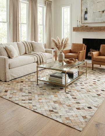 5' 1 x 8' Cowhide Leather Rug