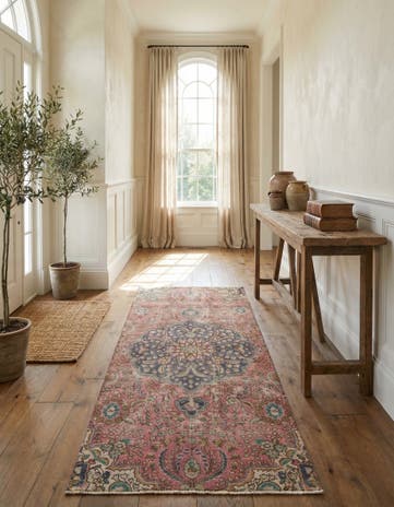 3' 10 x 8' 1 Hand Knotted Ultra Vintage Persian Wool Runner Rug