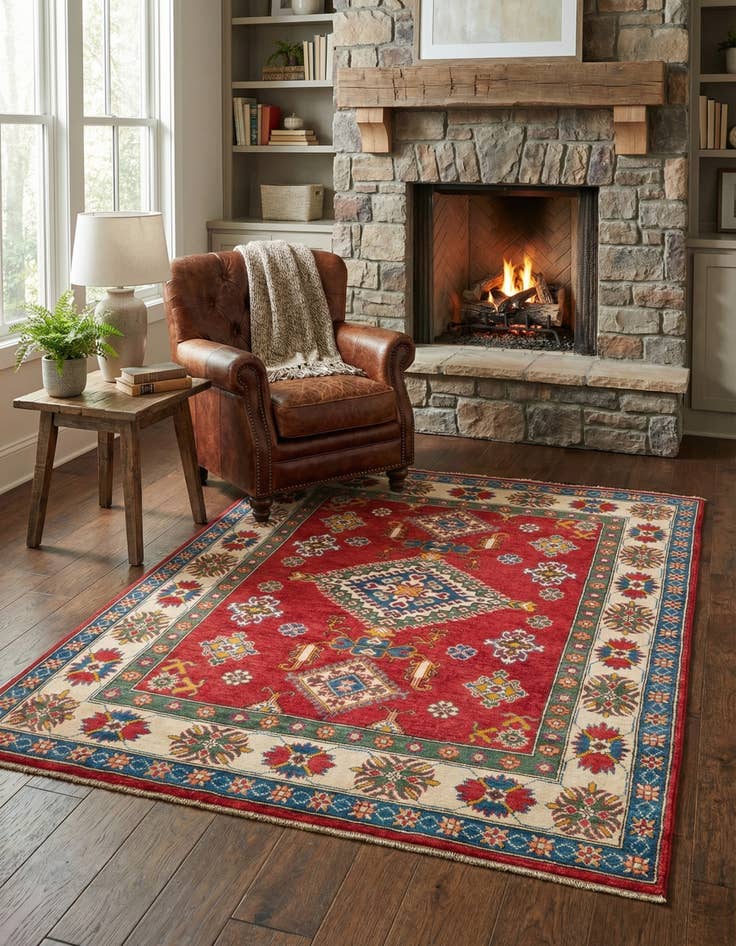 Detail image of 5' x 6' 5  Hand Knotted Kazak Rug