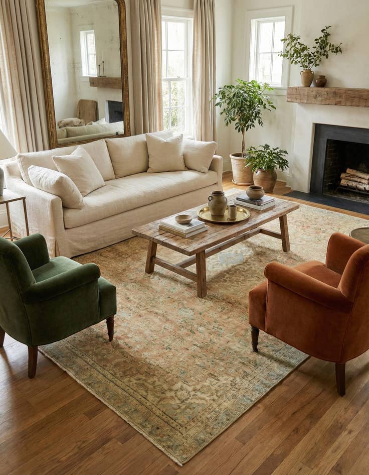 Detail image of 7' x 10' 7  Hand Knotted Ultra Vintage Persian Wool Rug