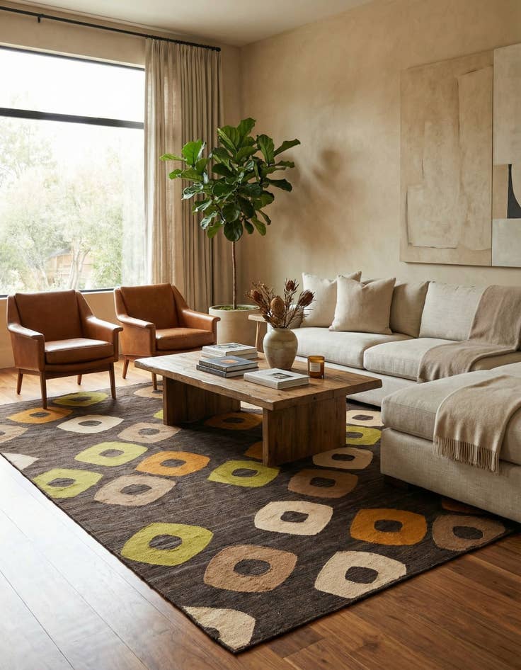 Detail image of 7' 4 x 10'  Hand Woven Kilim Modern Rug