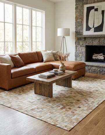 5' 1 x 8' Cowhide - Patchwork Rug