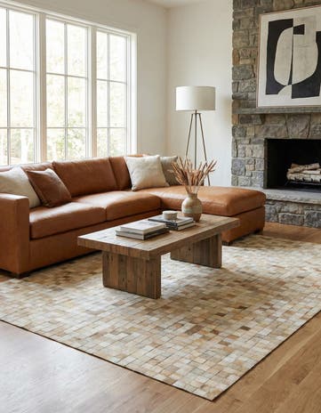 5' 1 x 8' Cowhide - Patchwork Rug