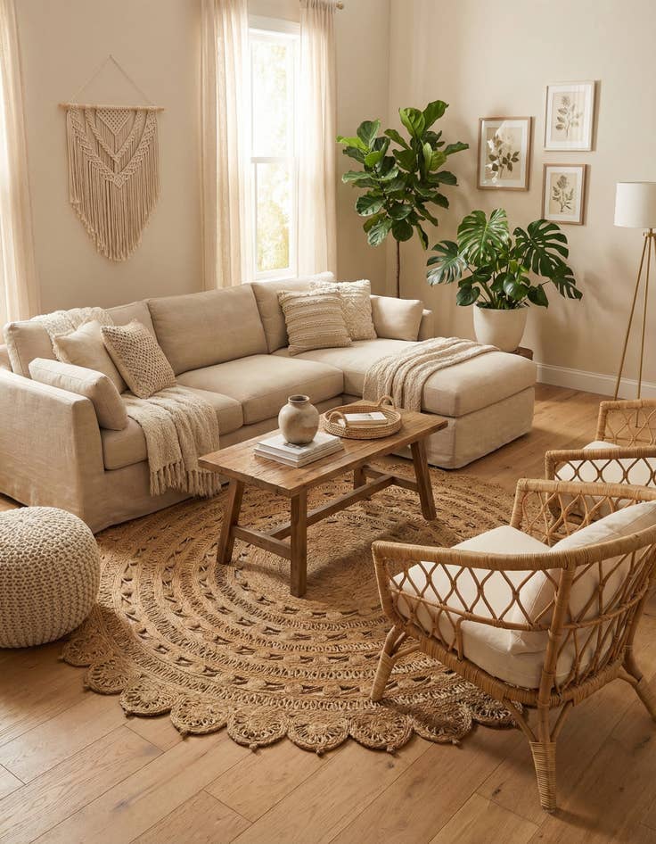 Detail image of  7' 10 x 7' 10  Hand Braided Jute Round Rug