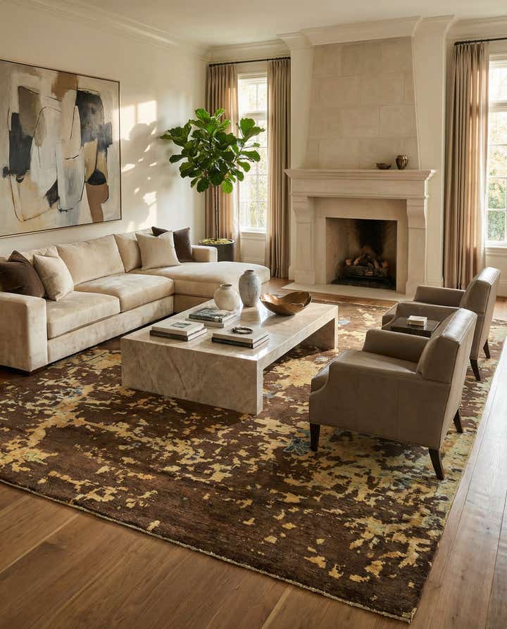 12' 6 x 15' 4 Hand Knotted Darya Wool Rug