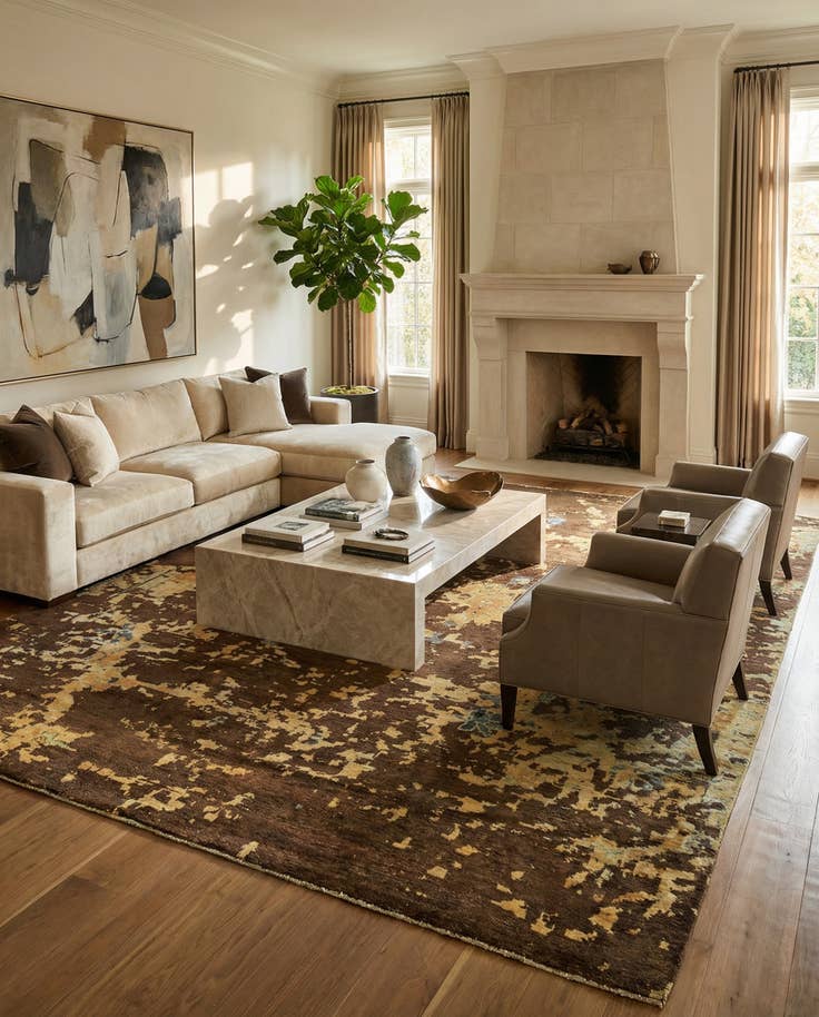 Detail image of 12' 6 x 15' 4 Hand Knotted Darya Wool Rug